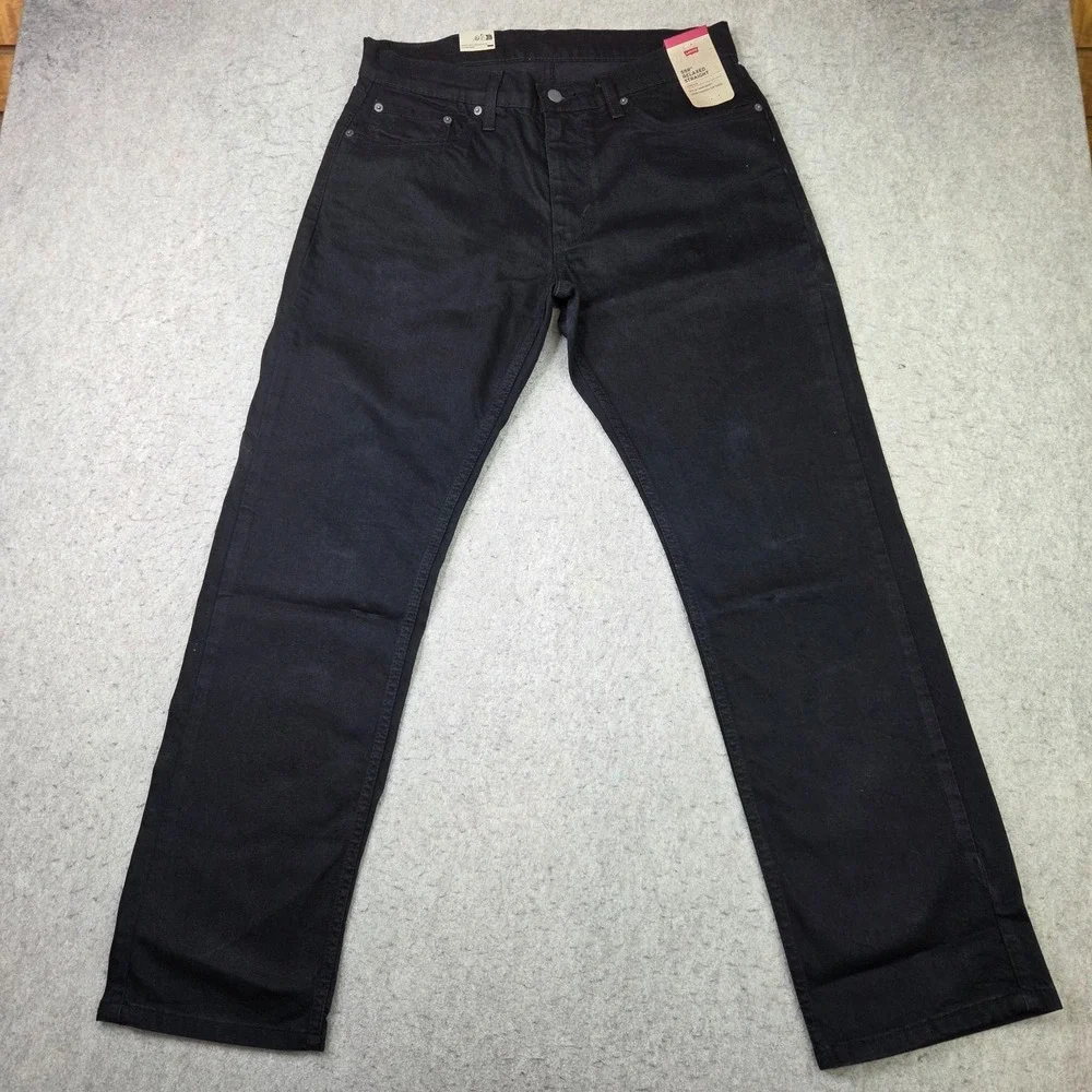 Levis 559 Relaxed Straight Jeans Mens 33x32 Black Denim 00559-0239 NEW